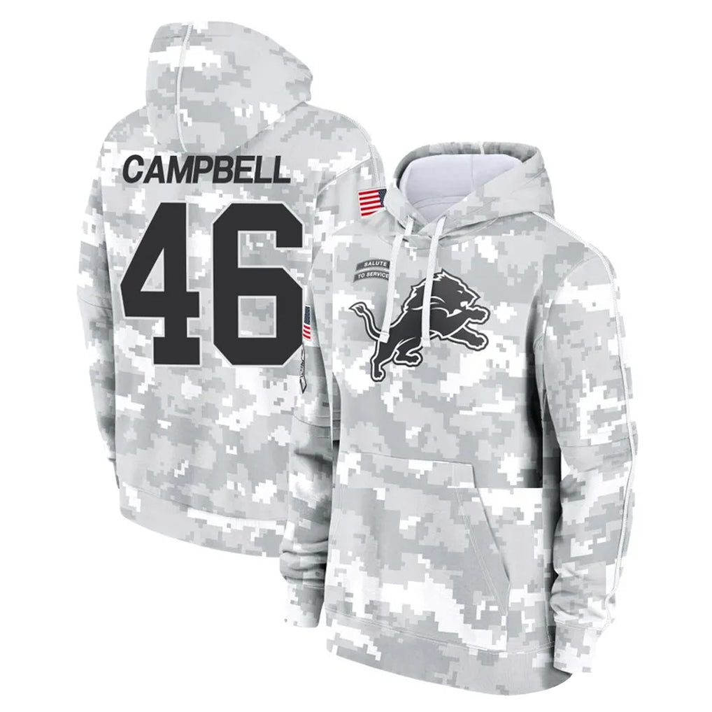 Kooe D.Lions #46 Jack Campbell Player Arctic Camo Salute to Service Hoodies Limited Game Stitched Jerseys