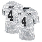 Kooe D.Lions #4 D.J. Reed Player Arctic Camo Salute To Service Limited Stitched Jerseys