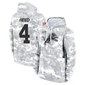 Kooe D.Lions #4 D.J. Reed Player Arctic Camo Salute to Service Hoodies Limited Game Stitched Jerseys
