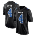 Kooe D.Lions #4 D.J. Reed Player Black Fashion Home Game Stitched Jerseys