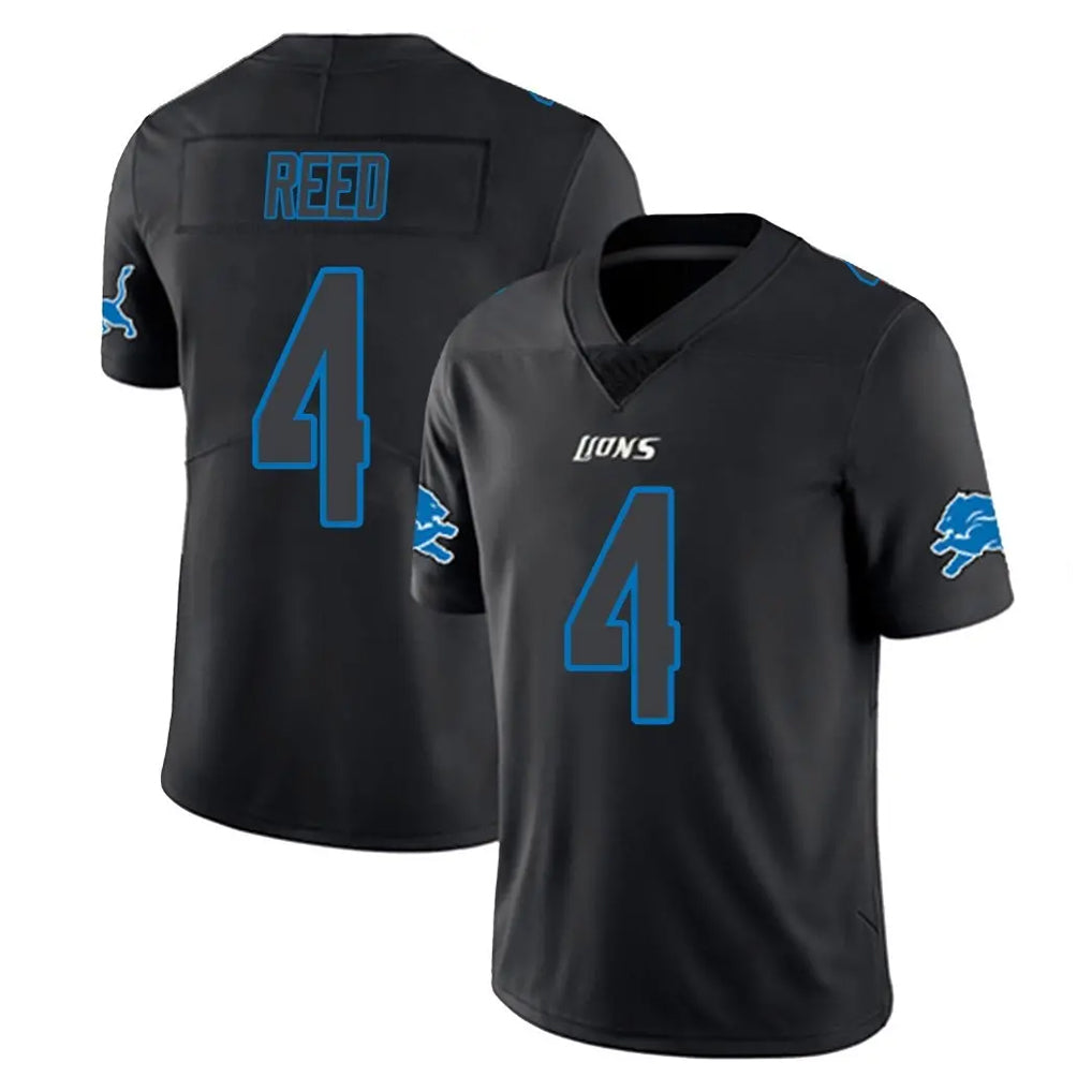 Kooe D.Lions #4 D.J. Reed Player Black Impact Limited Home Game Stitched Jerseys
