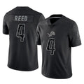 Kooe D.Lions #4 D.J. Reed Player Black Reflective Limited Home Game Stitched Jerseys