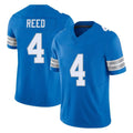 Kooe D.Lions #4 D.J. Reed Player Blue Limited Vapor F.U.S.E. Alternate Home Game Stitched Jerseys