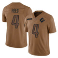 Kooe D.Lions #4 D.J. Reed Player Brown Salute To Service Limited Stitched Jerseys