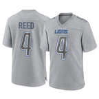 Kooe D.Lions #4 D.J. Reed Player Gray Atmosphere Fashion Home Game Stitched Jerseys