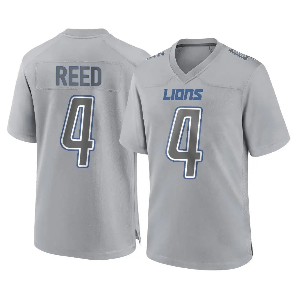 Kooe D.Lions #4 D.J. Reed Player Gray Atmosphere Fashion Home Game Stitched Jerseys