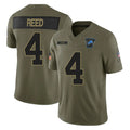 Kooe D.Lions #4 D.J. Reed Player Olive 2025 Salute To Service Limited Home Game Stitched Jerseys