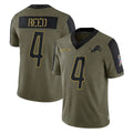 Kooe D.Lions #4 D.J. Reed Player Olive Salute To Service Limited Game Stitched Jerseys