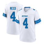Kooe D.Lions #4 D.J. Reed Player White Alternate Home Game Stitched Jerseys