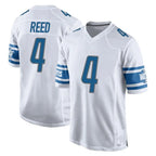 Kooe D.Lions #4 D.J. Reed Player White Home Game Stitched Jerseys