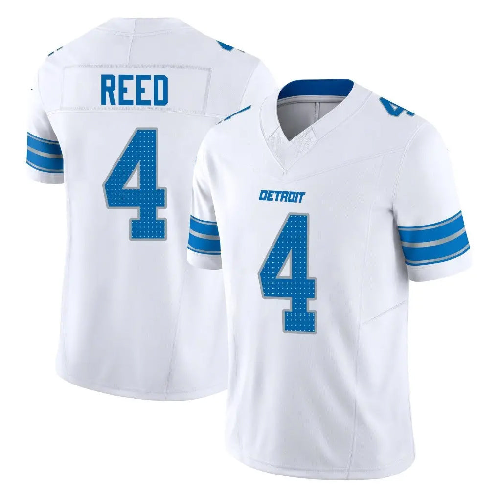 Kooe D.Lions #4 D.J. Reed Player White Limited Vapor F.U.S.E. Alternate Home Game Stitched Jerseys