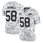 Kooe D.Lions #58 Penei Sewell Player Arctic Camo Salute To Service Limited Stitched Jerseys