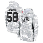 Kooe D.Lions #58 Penei Sewell Player Arctic Camo Salute to Service Hoodies Limited Game Stitched Jerseys
