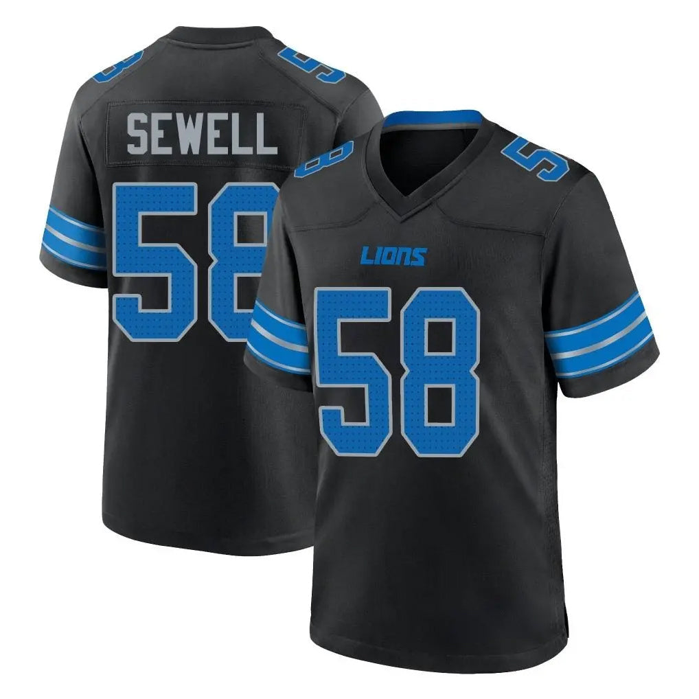 Kooe D.Lions #58 Penei Sewell Player Black Alternate Home Game Stitched Jerseys