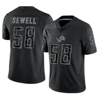 Kooe D.Lions #58 Penei Sewell Player Black REFLECTIVE Limited Stitched Jerseys