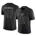 Kooe D.Lions #58 Penei Sewell Player Black Reflective Limited Home Game Stitched Jerseys