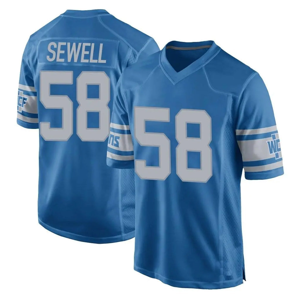 Kooe D.Lions #58 Penei Sewell Player Blue Vapor Untouchable Throwback Game Stitched Jerseys
