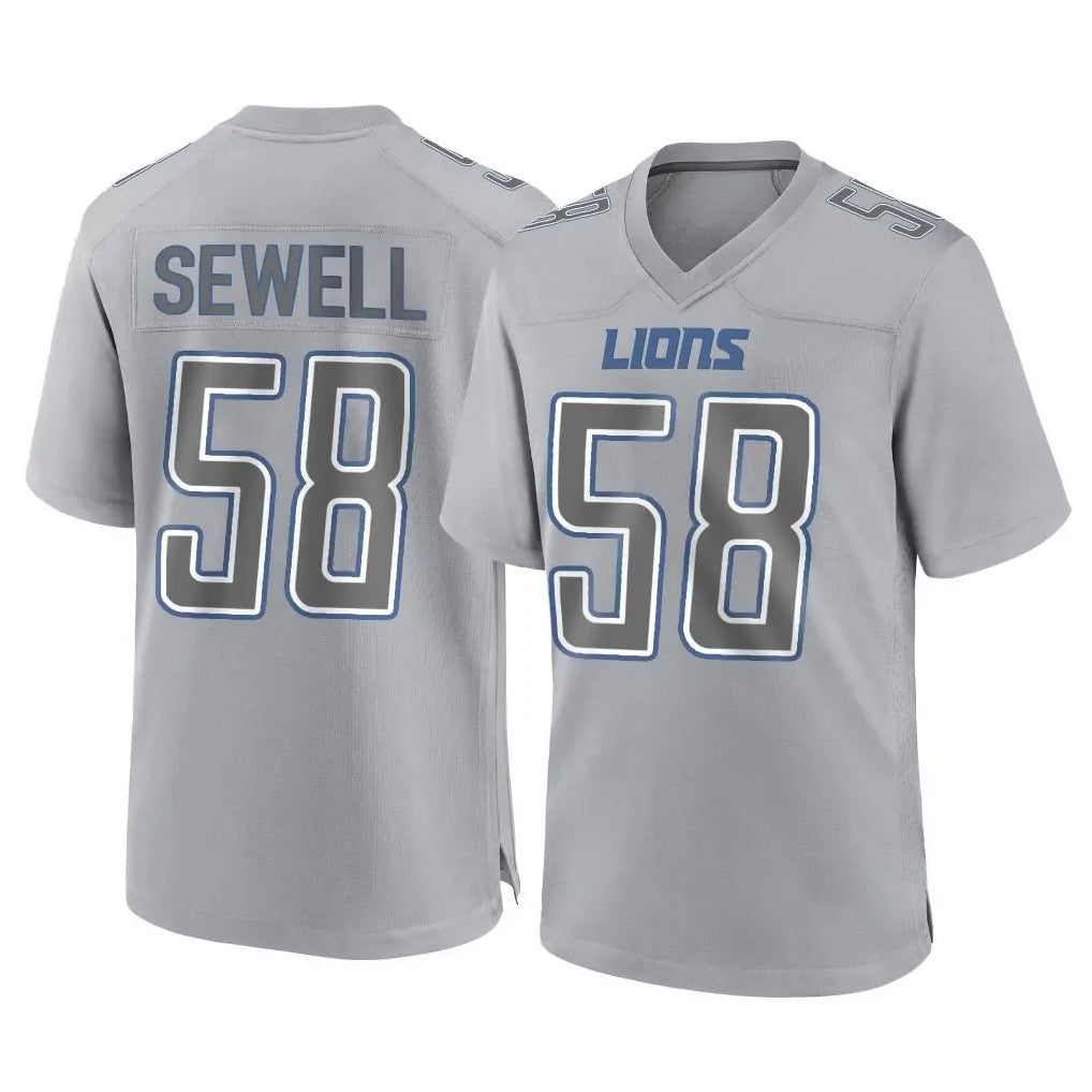 Kooe D.Lions #58 Penei Sewell Player Gray Atmosphere Fashion Home Game Stitched Jerseys