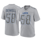 Kooe D.Lions #58 Penei Sewell Player Gray Atmosphere Fashion Home Game Stitched Jerseys