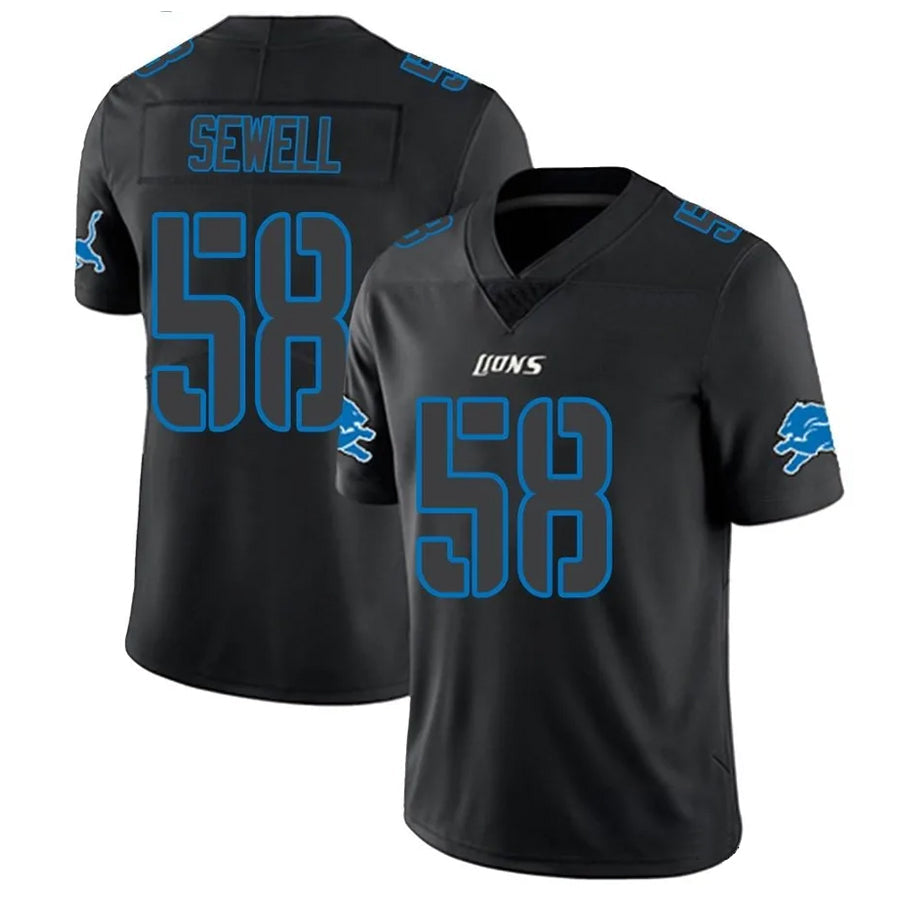 Kooe D.Lions #58 Penei Sewell Player Limited Black Impact Stitched Jerseys