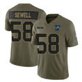 Kooe D.Lions #58 Penei Sewell Player Olive 2025 Salute To Service Limited Home Game Stitched Jerseys