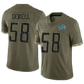 Kooe D.Lions #58 Penei Sewell Player Salute To Service Olive Stitched Jerseys