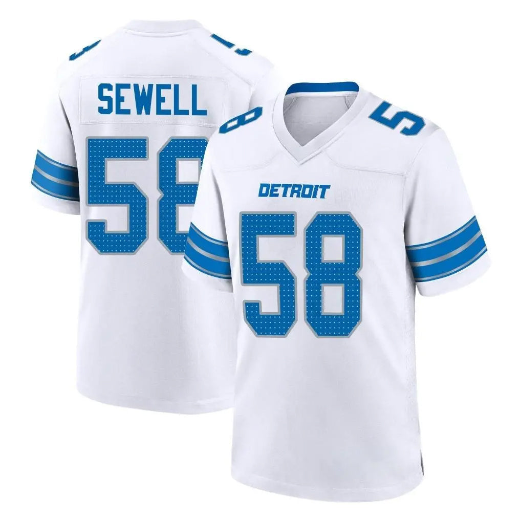 Kooe D.Lions #58 Penei Sewell Player White Alternate Home Game Stitched Jerseys