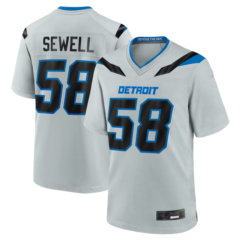 Kooe D.Lions #58 Penei Sewell Silver 2026 Rivalries Collection Game Stitched Jerseys