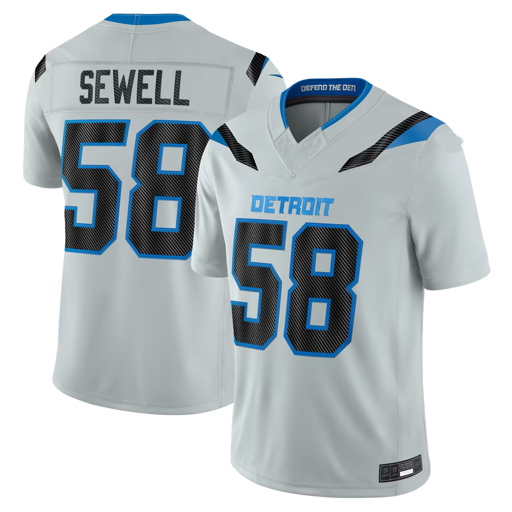 Kooe D.Lions #58 Penei Sewell Silver 2026 Rivalries Collection Limited Stitched Jerseys