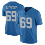 Kooe D.Lions #69 Tate Ratledge Player Blue Limited Throwback Vapor Untouchable Stitched Jerseys