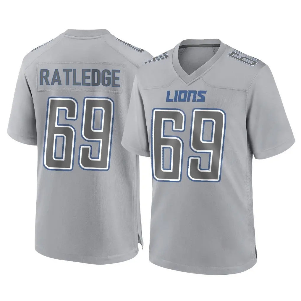 Kooe D.Lions #69 Tate Ratledge Player Gray Atmosphere Fashion Home Game Stitched Jerseys