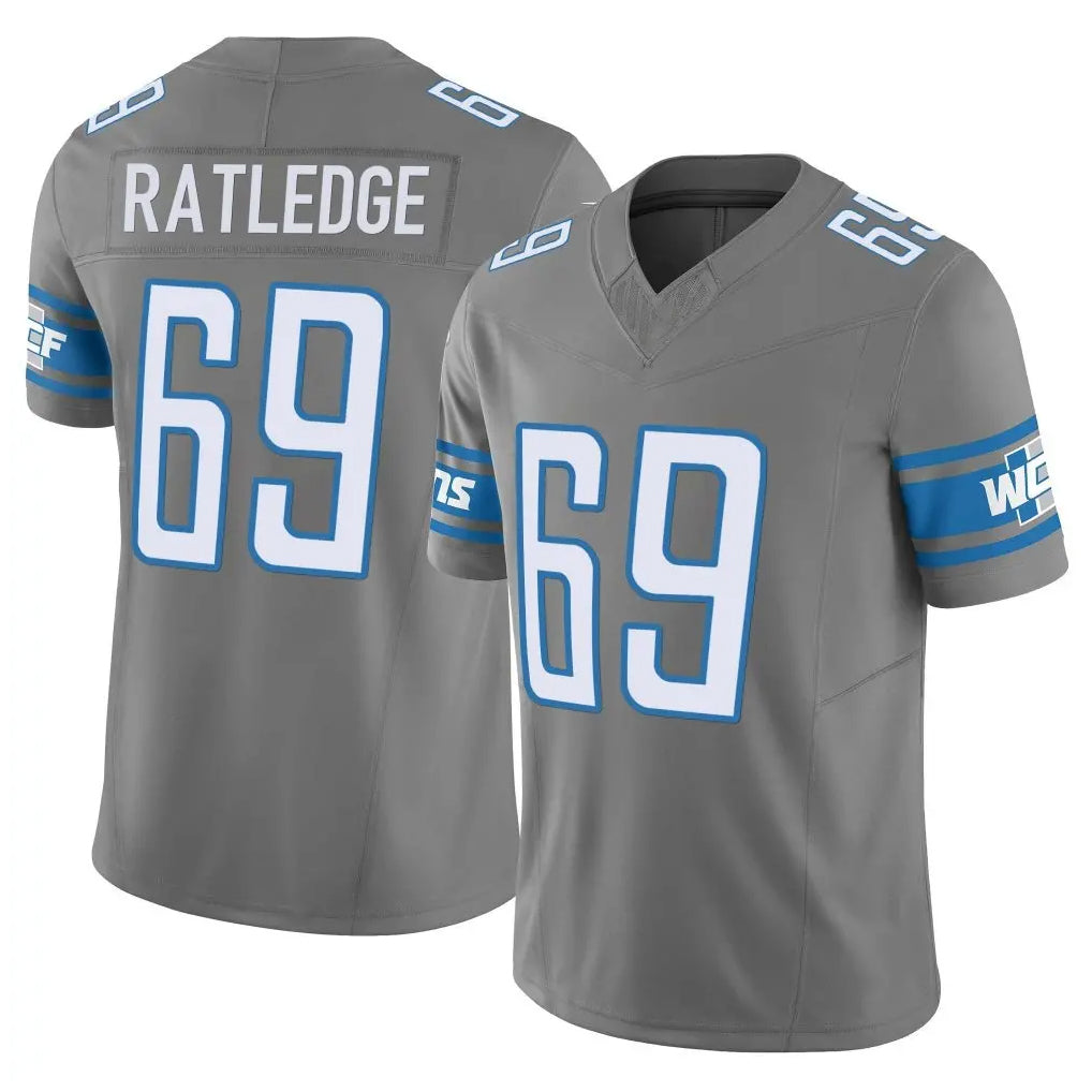 Kooe D.Lions #69 Tate Ratledge Player Gray Vapor F.U.S.E. Limited Home Game Stitched Jerseys