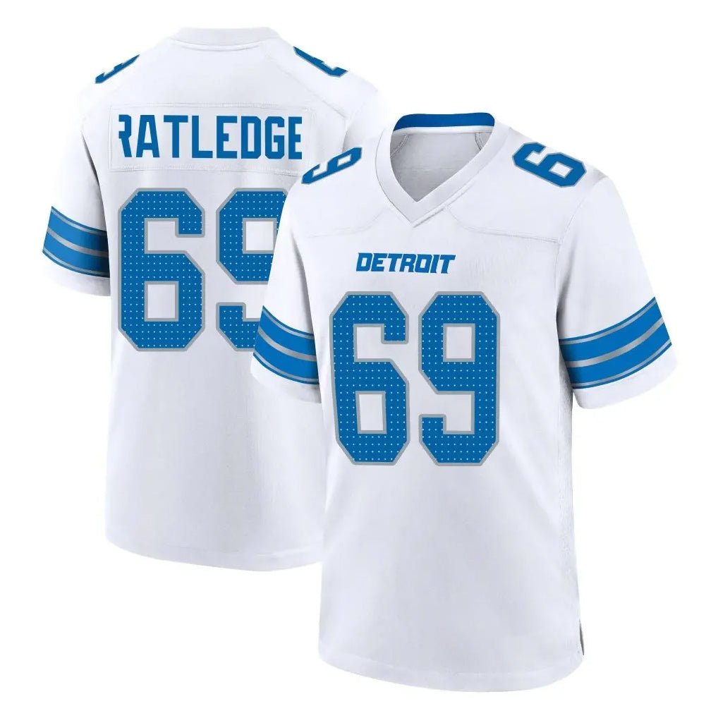 Kooe D.Lions #69 Tate Ratledge Player White Alternate Home Game Stitched Jerseys