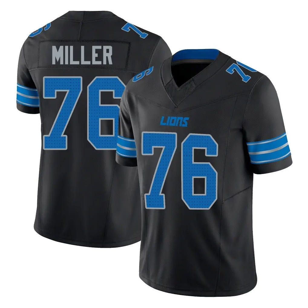 Kooe D.Lions #76 Blake Miller Player Black Alternate Vapor F.U.S.E. Limited Home Game Stitched Jerseys