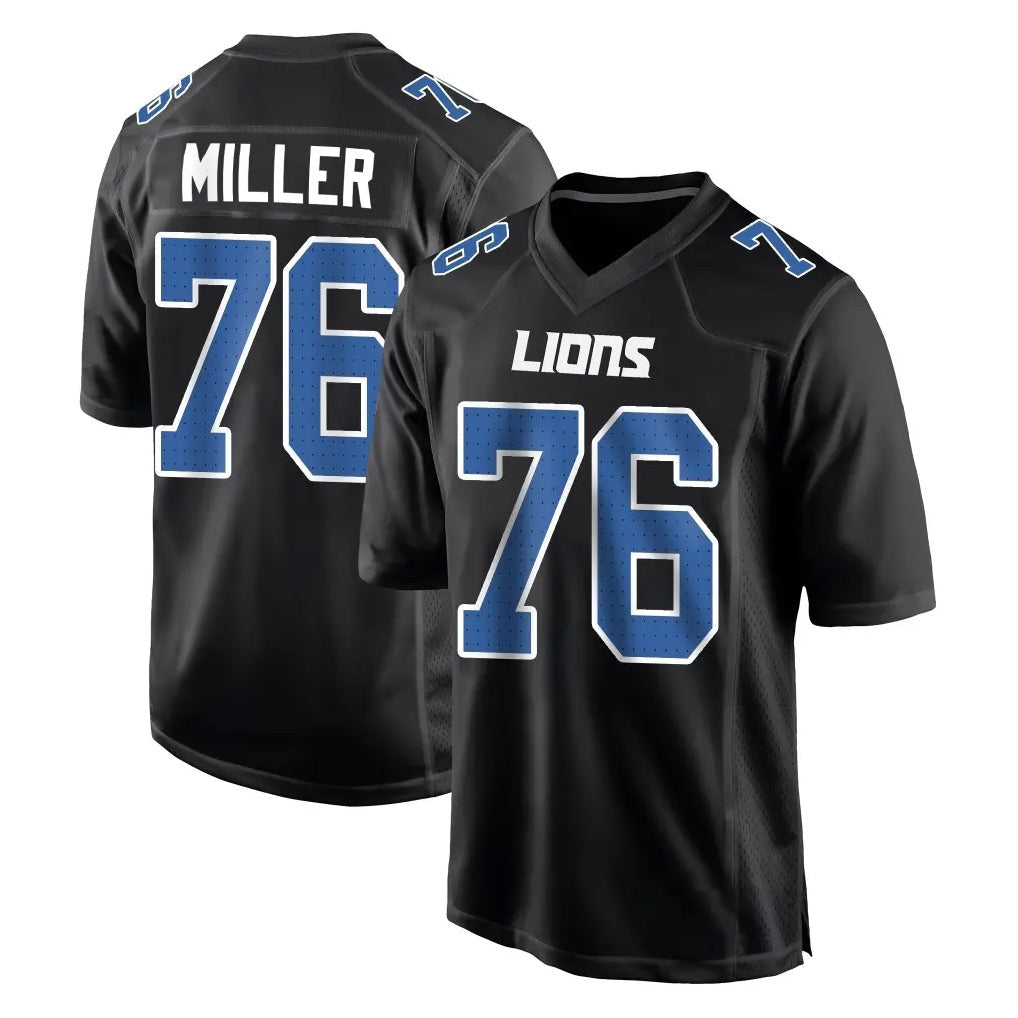 Kooe D.Lions #76 Blake Miller Player Black Fashion Home Game Stitched Jerseys