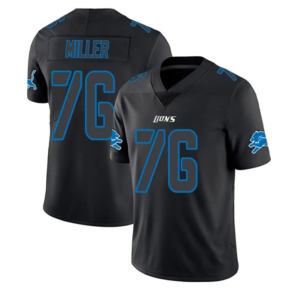 Kooe D.Lions #76 Blake Miller Player Black Impact Limited Home Game Stitched Jerseys