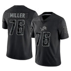 Kooe D.Lions #76 Blake Miller Player Black Reflective Limited Home Game Stitched Jerseys