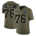 Kooe D.Lions #76 Blake Miller Player Olive 2025 Salute To Service Limited Home Game Stitched Jerseys