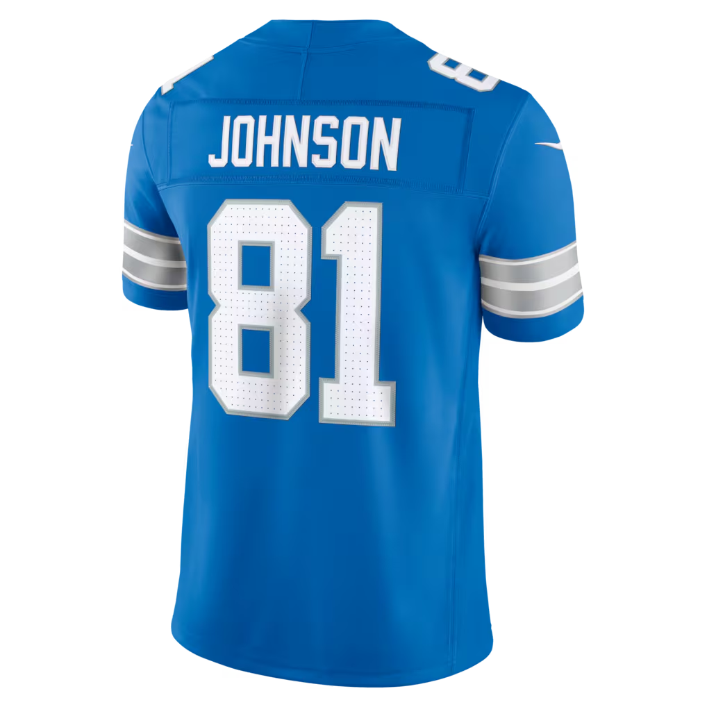 Kooe D.Lions #81 Calvin Johnson Blue Vapor F.U.S.E. Stitched Retired Limited Stitched Jerseys