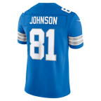 Kooe D.Lions #81 Calvin Johnson Blue Vapor F.U.S.E. Stitched Retired Limited Stitched Jerseys