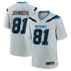Kooe D.Lions #81 Calvin Johnson Silver 2026 Rivalries Collection Game Stitched Jerseys