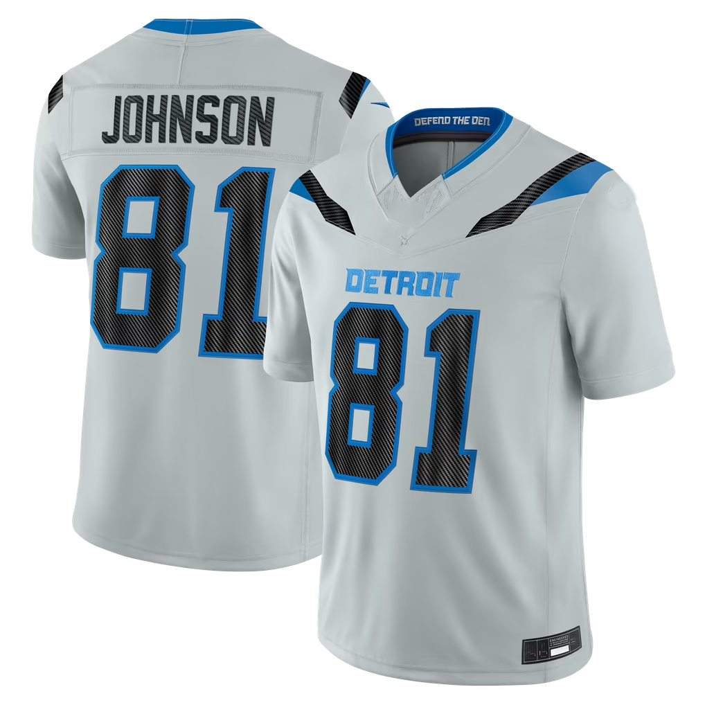 Kooe D.Lions #81 Calvin Johnson Silver 2026 Rivalries Collection Limited Stitched Jerseys