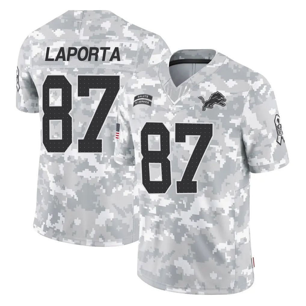 Kooe D.Lions #87 Sam LaPorta Player Arctic Camo Salute To Service Limited Stitched Jerseys