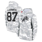 Kooe D.Lions #87 Sam LaPorta Player Arctic Camo Salute to Service Hoodies Limited Game Stitched Jerseys