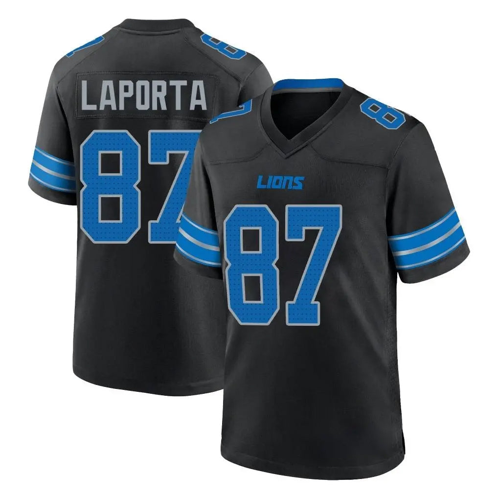 Kooe D.Lions #87 Sam LaPorta Player Black Alternate Home Game Stitched Jerseys