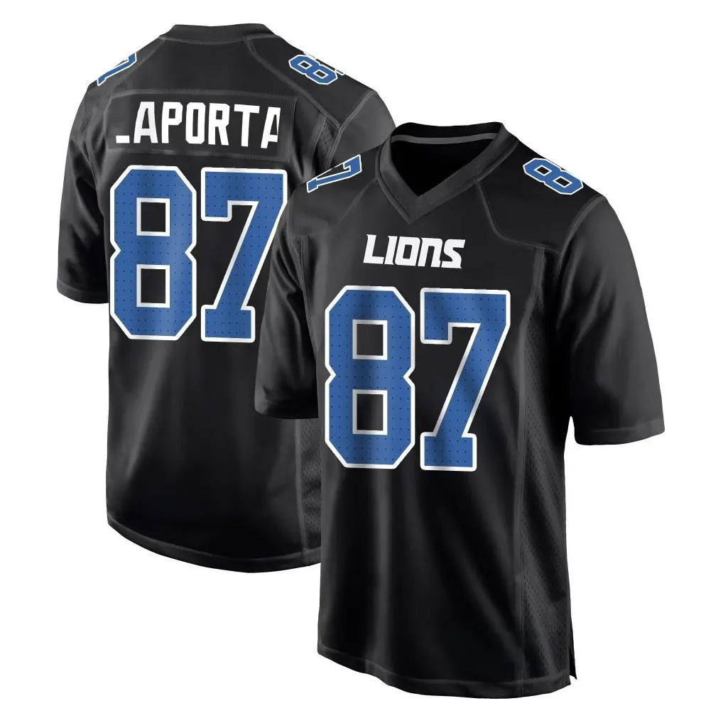 Kooe D.Lions #87 Sam LaPorta Player Black Fashion Home Game Stitched Jerseys