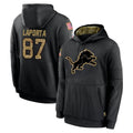 Kooe D.Lions #87 Sam LaPorta Player Black Salute to Service Hoodies Limited Game Stitched Jerseys