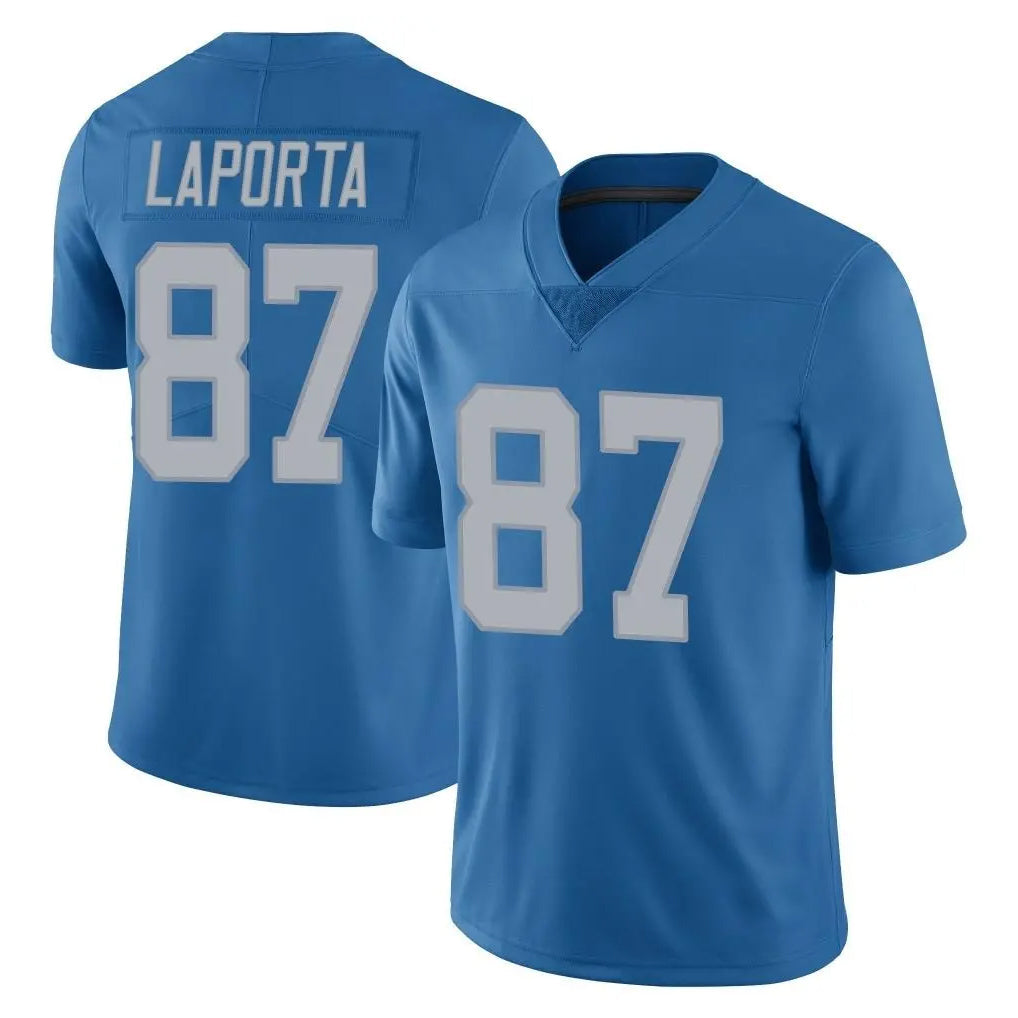 Kooe D.Lions #87 Sam LaPorta Player Blue Limited Throwback Vapor Untouchable Stitched Jerseys