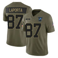 Kooe D.Lions #87 Sam LaPorta Player Olive 2025 Salute To Service Limited Home Game Stitched Jerseys