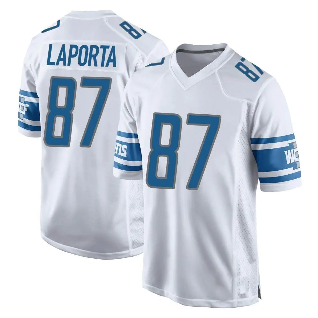 Kooe D.Lions #87 Sam LaPorta Player White Home Game Stitched Jerseys